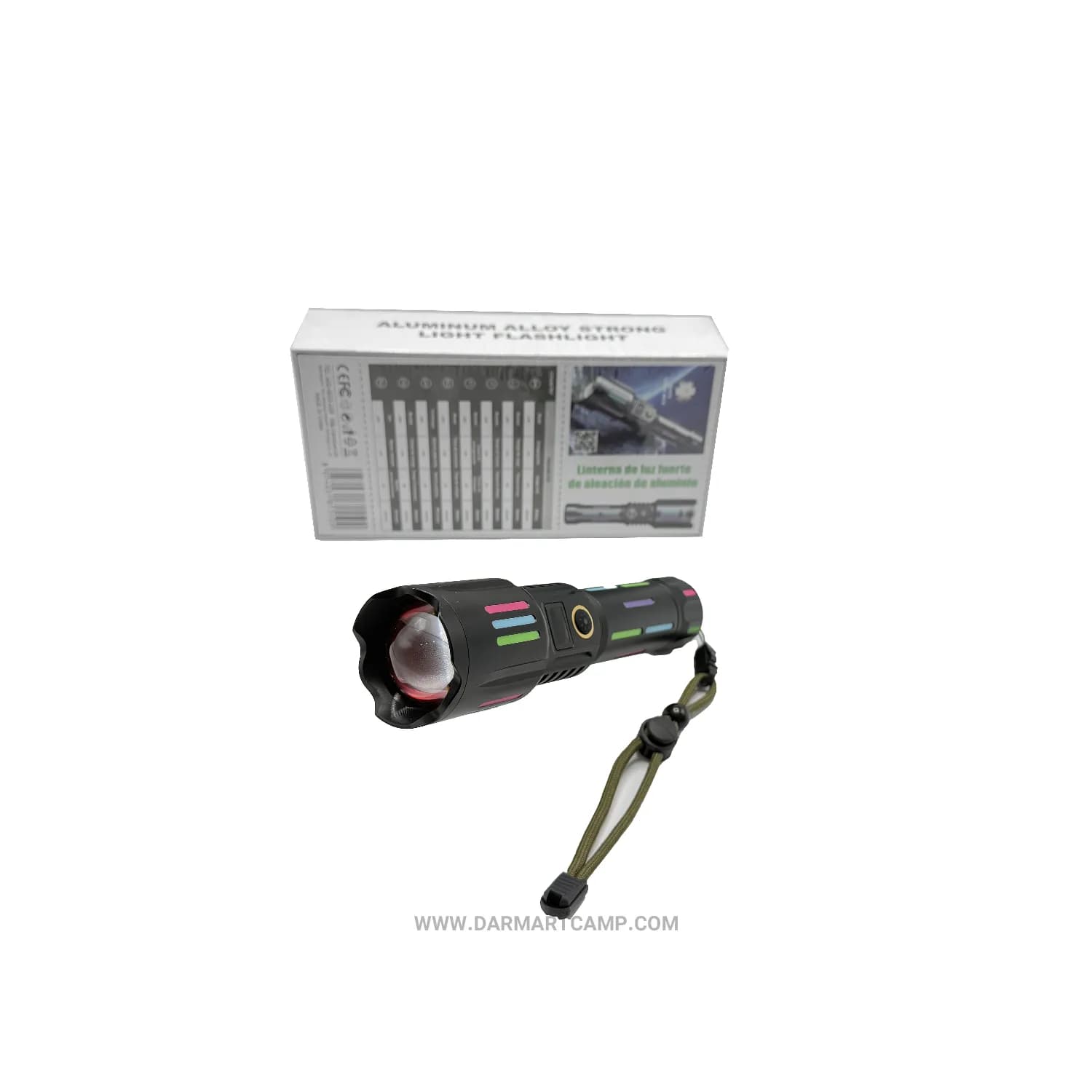 چراغقوه آلومینیومی شارژی Andowl مدل L550 (باتری 26650، نمایشگر دیجیتال، زومدار) — تصویر ۵