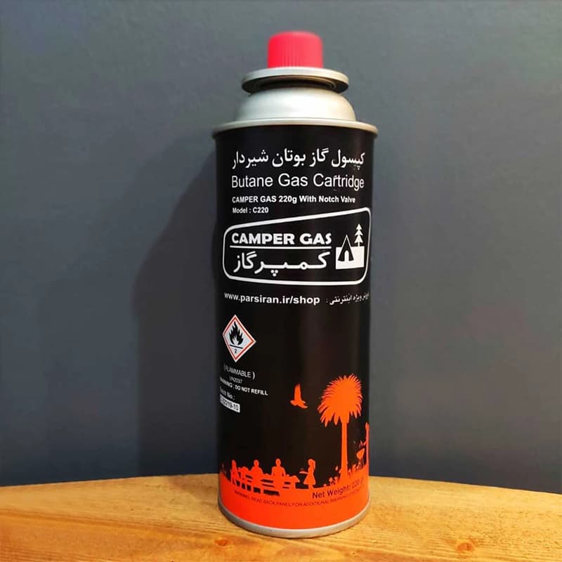 کپسول گاز سفری سوپاپدار کمپرگاز مدل C220 — تصویر ۲