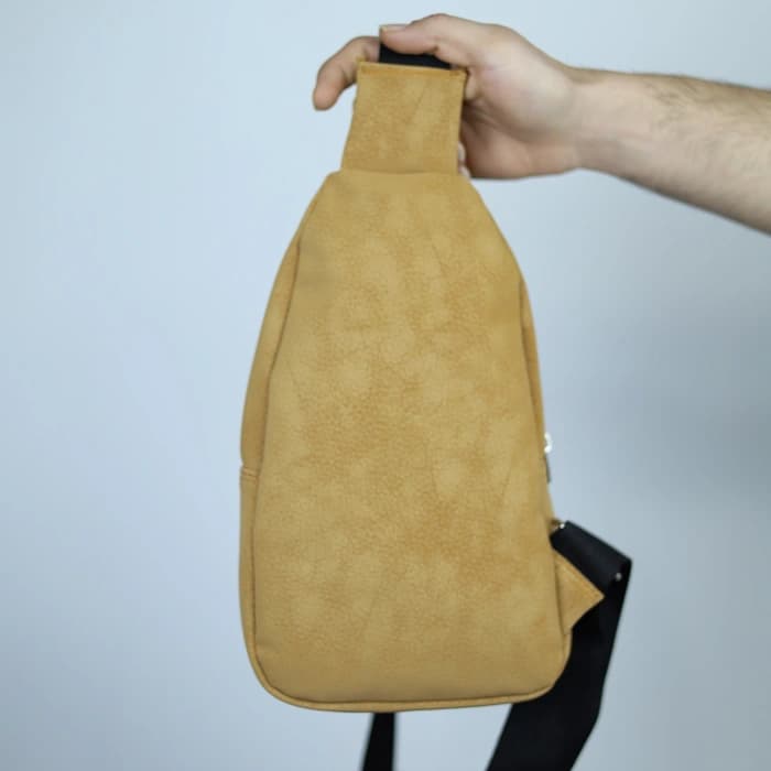 کیف بادی بگ چرم مخملی ساده دودی — تصویر ۳