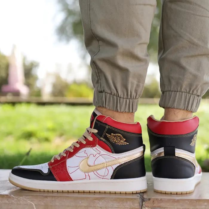 کتونی مردانه نایک ایر جردن 1 مشکی قرمز Air Jordan — تصویر ۵