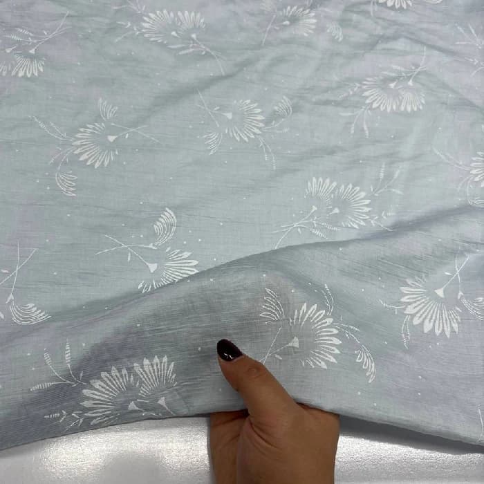 پارچه پری شیشه ای طرحدار رنگ آبی پاستلی — تصویر ۲