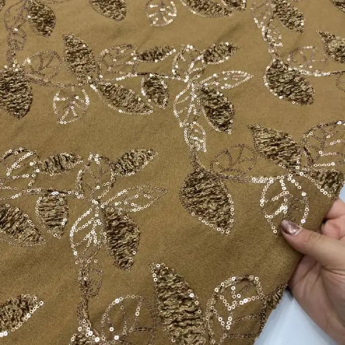 فوتر کره ای گلدوزی رنگ شتری — تصویر ۴