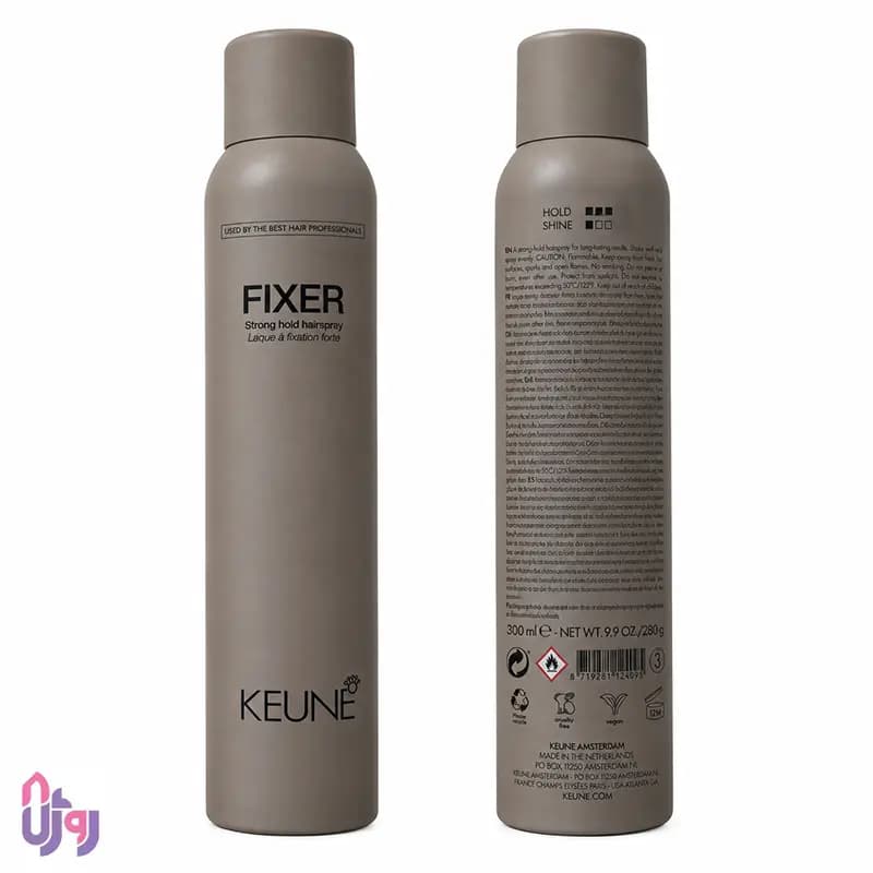 اسپری مو کئون KEUNE مدل استایل فیکسر Style Fixer فیکس کننده مو با قابلیت نگهدارندگی بالا Strong Hold حجم 300 میل — تصویر ۳