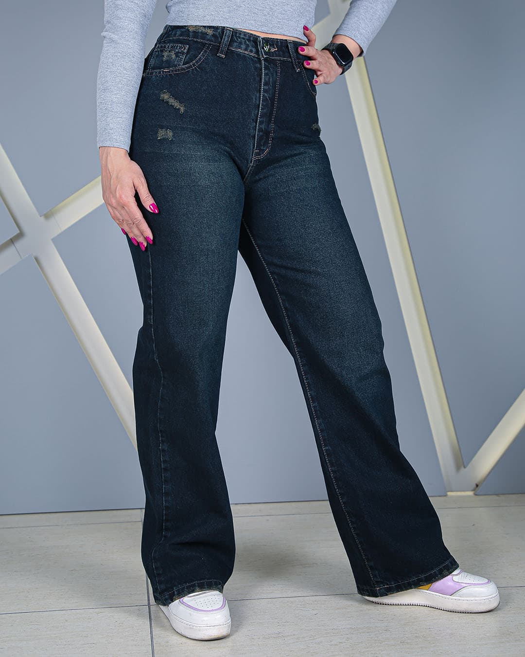 شلوار جین آبی تینت نیمبگ زنانه | قد 105 سایز 36 تا 46 | Tint Blue Semi-Baggy Jeans – کد 50900