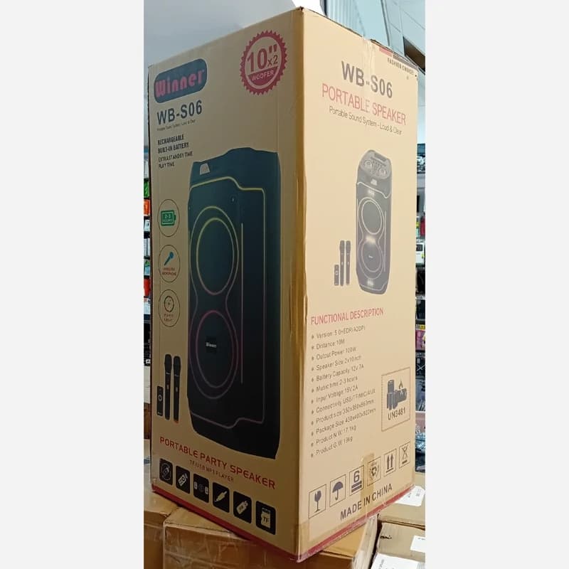 اسپیکر بلوتوثی ۱۰۰ وات پارتیباکس وینر مدل Winner WB-S06 — تصویر ۳