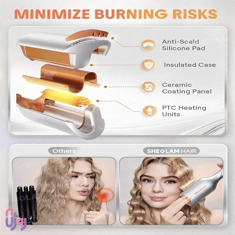 دستگاه ویو ساحلی مو شیگلم هیر SHEGLAM مدل Beach Babe Hair Waver سایز 25 میلیمتر — تصویر ۵