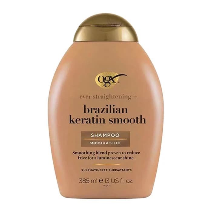 شامپو مو کراتینه برزیلی مدل keratin smooth موه OGX 385 میل
