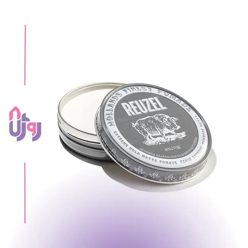 حالت دهنده مو ریزول REUZEL مدل واکس مو نقره ای Extreme Hold Matte Pomade Silver حجم 113gr