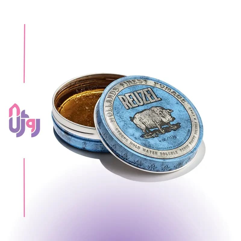 حالت دهنده مو ریزول REUZEL مدل واکس مو آبی قوی Blue Strong Hold Water Soluble Pomade حجم 113gr