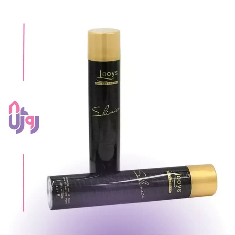 اسپری نگهدارنده حالت مو لویز Looys مشکی 5 مدل perofessional شینیون Shinion حجم 500 میلی لیتر