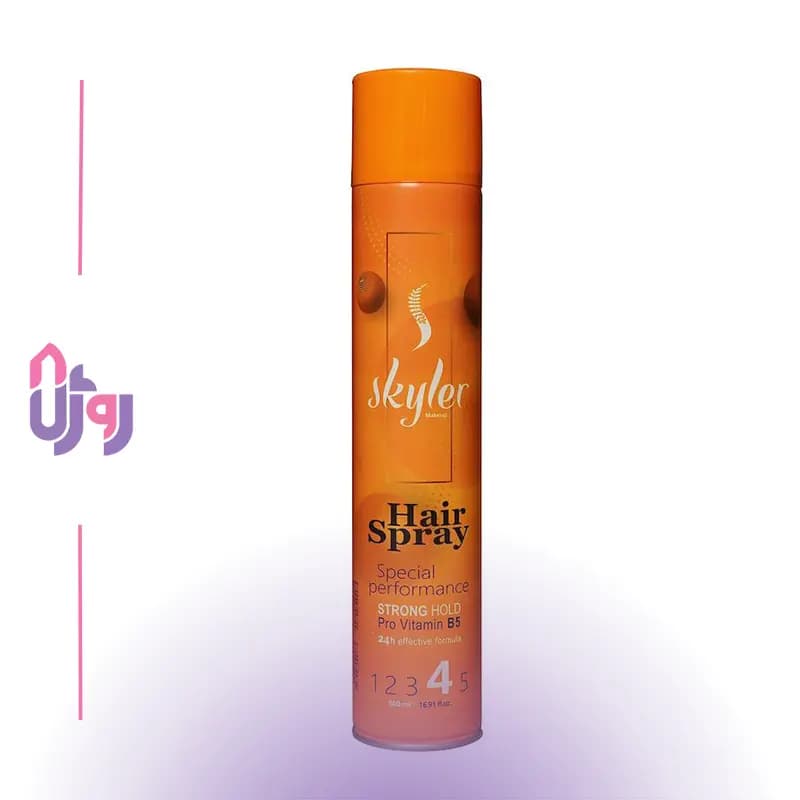 اسپری حالت دهنده مو اسکایلر Skyler مدل Strong Hold Orange شماره4 حجم 500 میلیلیتر