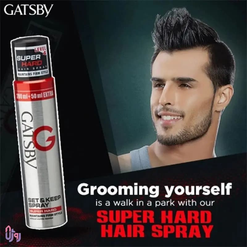 اسپری حالت دهنده و نگهدارنده مو گتسبی Gatsby مدل Super Hard حجم 250 میل — تصویر ۲