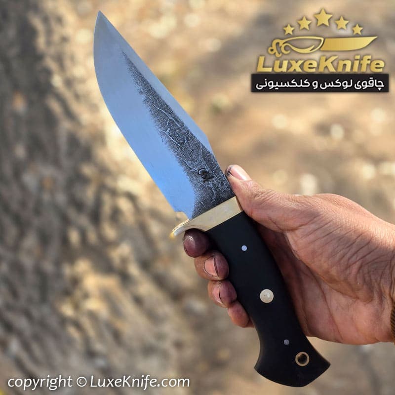کارد شکاری دسته فیبر مشکی استاد هادی طرح آرتین — تصویر ۴