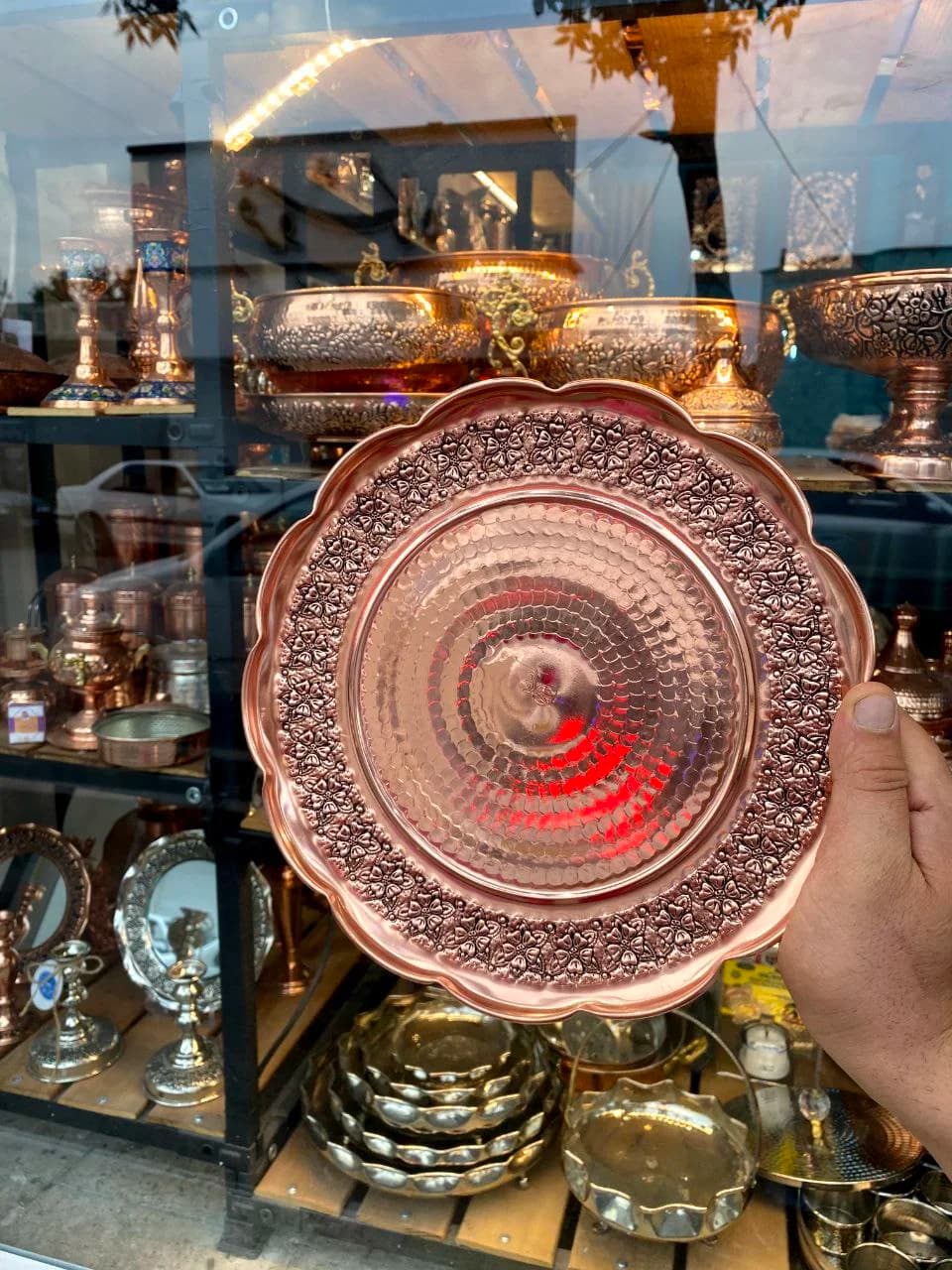 سرویس پذیرایی مسی گلبرگ سیاهقلم مسزنجان — تصویر ۳