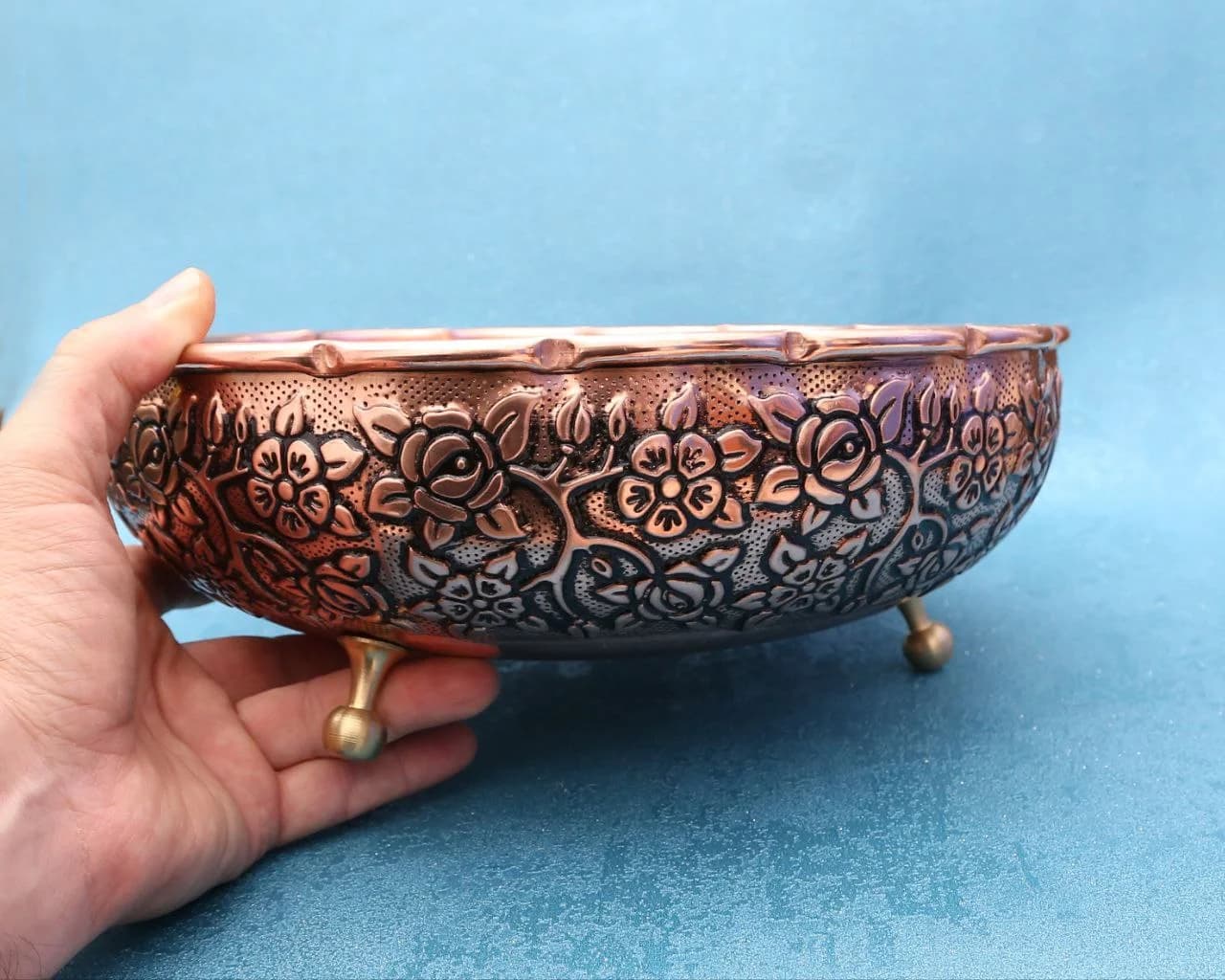 میوه خوری مسی سه پایه نقشینه