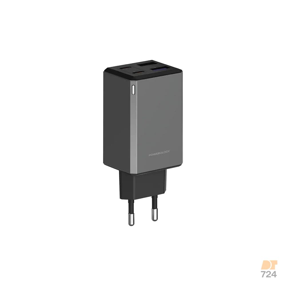 آداپتور شارژ چندپورت ۶۵ وات GaN پاورولوژی – مدل PWCUQC064