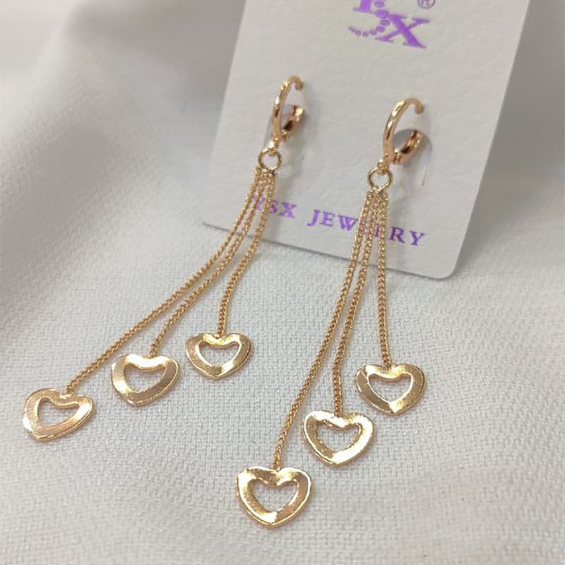 گوشواره آویز استیل طرح طلا