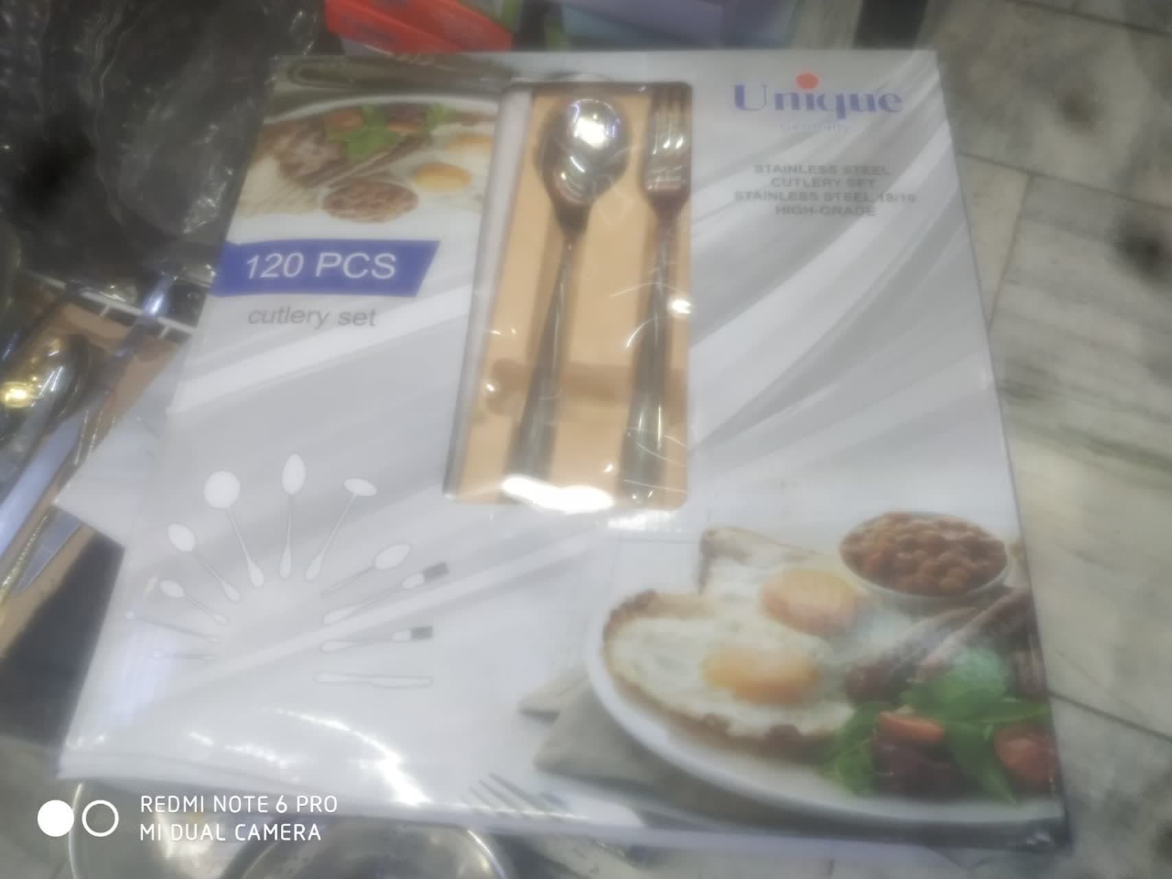 سرویس قاشق و چنگال یونیک 24نفره استیل 120پارچه دهانه اروپایی 4 میل — تصویر ۷