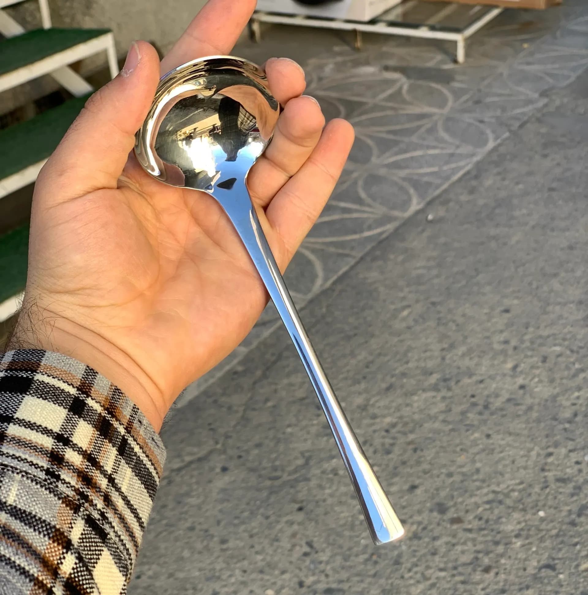 سرویس قاشق چنگال یونیک اصل آلمان 24 نفره 120 پارچه تمام نقره ای مدل شیکاگو اروپایی 4 میل — تصویر ۴