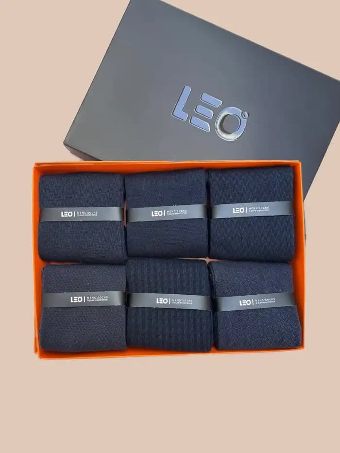 پک جوراب ساق بلند مردانه طرح دار کلاسیک LEO 132-133