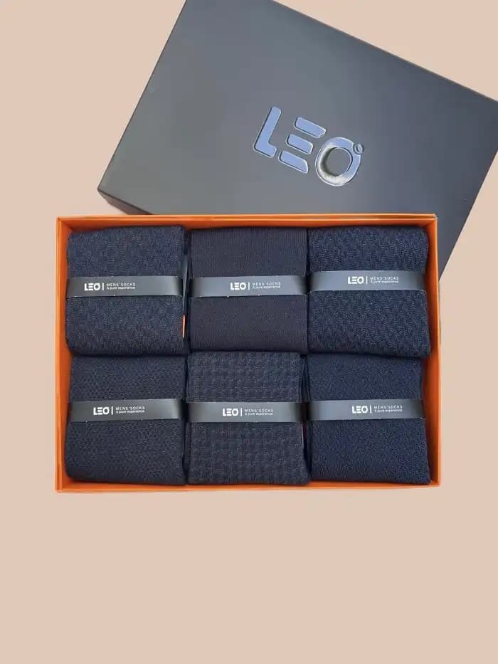 پک جوراب ساق بلند مردانه طرح دار کلاسیک LEO 132-133 — تصویر ۲