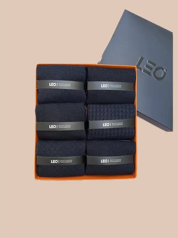 پک جوراب ساق بلند مردانه طرح دار کلاسیک LEO 125-134 — تصویر ۲