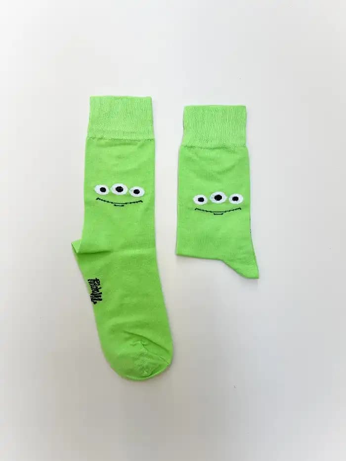 جوراب ساق بلند کارتونی Little Green Men یونیسکس — تصویر ۲