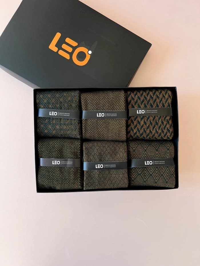 پک جوراب مردانه ساق بلند LEO کد 129