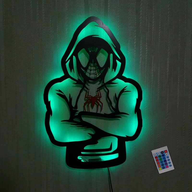 تابلو بکلایت اسپایدرمن RGB همراه با ریموت کنترل — تصویر ۷