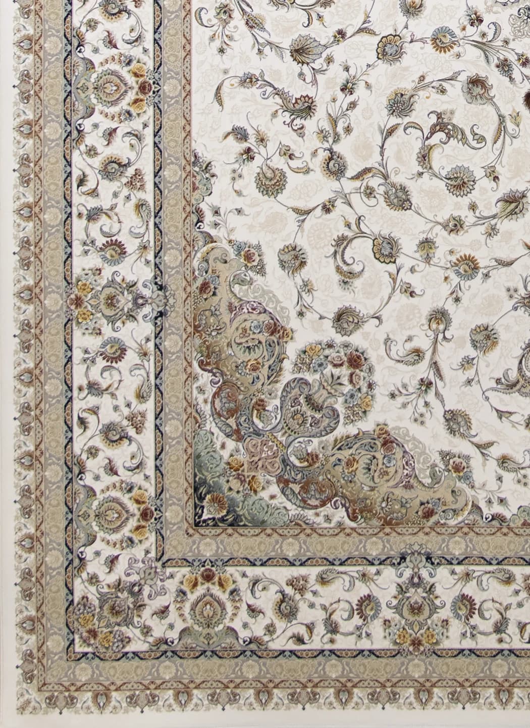 فرش ماشینی کلاسیک آریانا مدل ظهیر کرم ۱۵۰۰ شانه — تصویر ۲