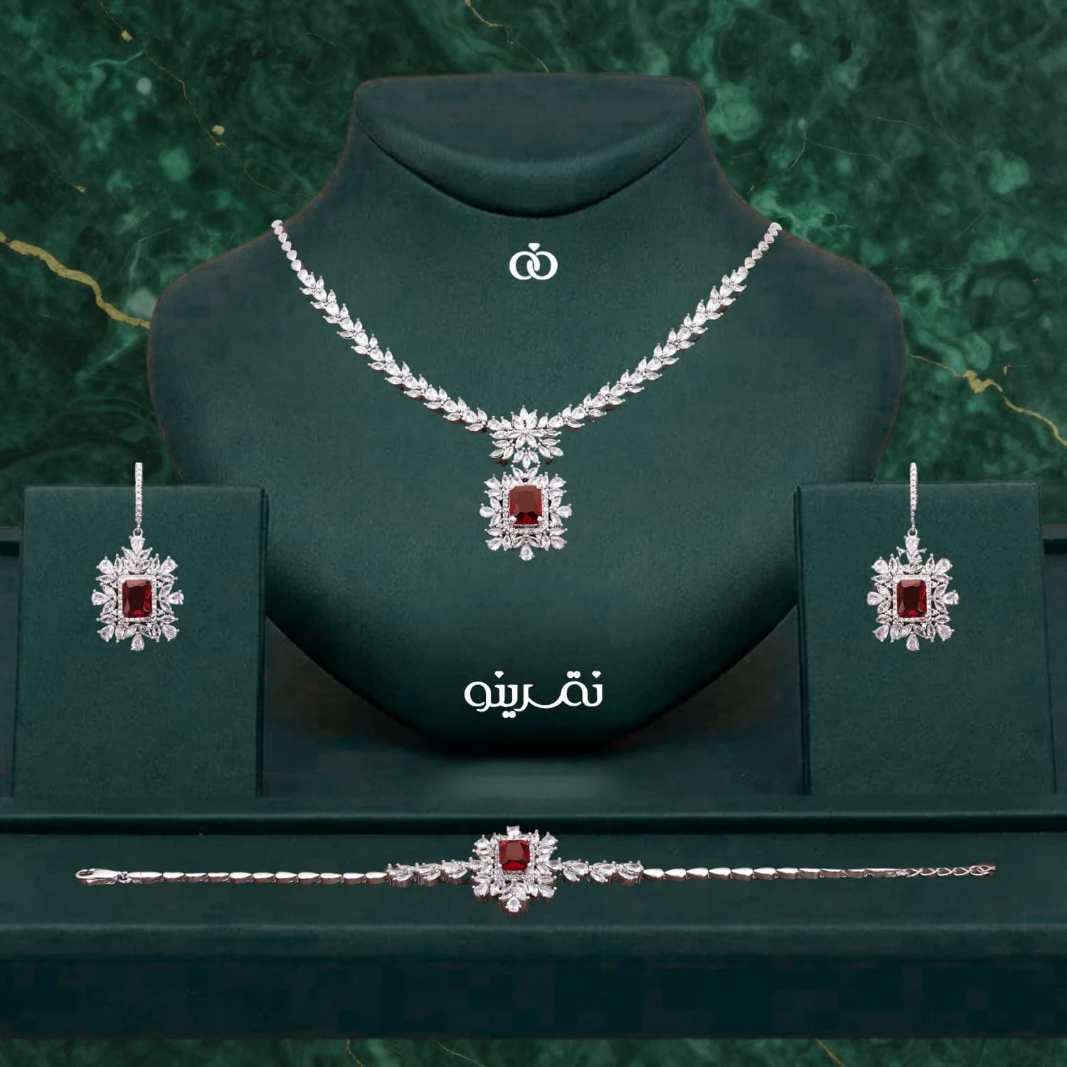 سرویس نقره زنانه رنگی مجلسی مدل SI R28 R