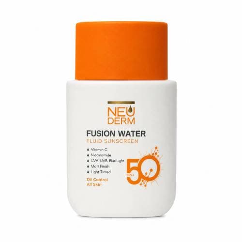 فلوئید ضد آفتاب SPF50 فیوژن واتر رنگی روشن ۵۰ میل نئودرم