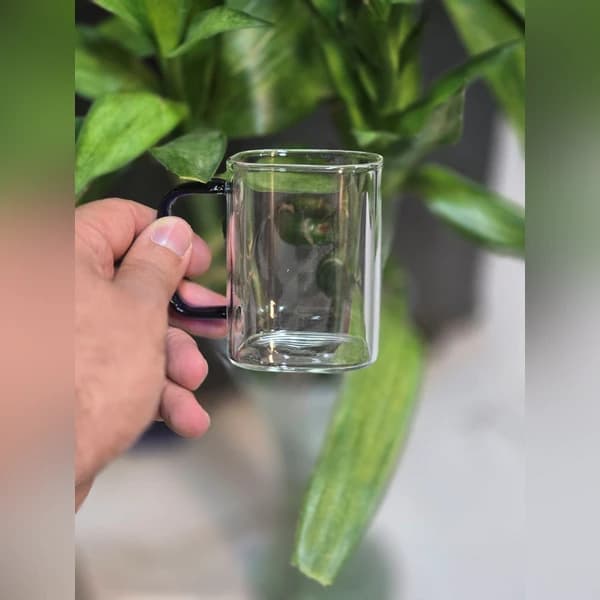 ماگ پیرکس مربع دسته رنگی تک جعبهای ضدشوک و مقاوم در برابر شعله مستقیم — تصویر ۲