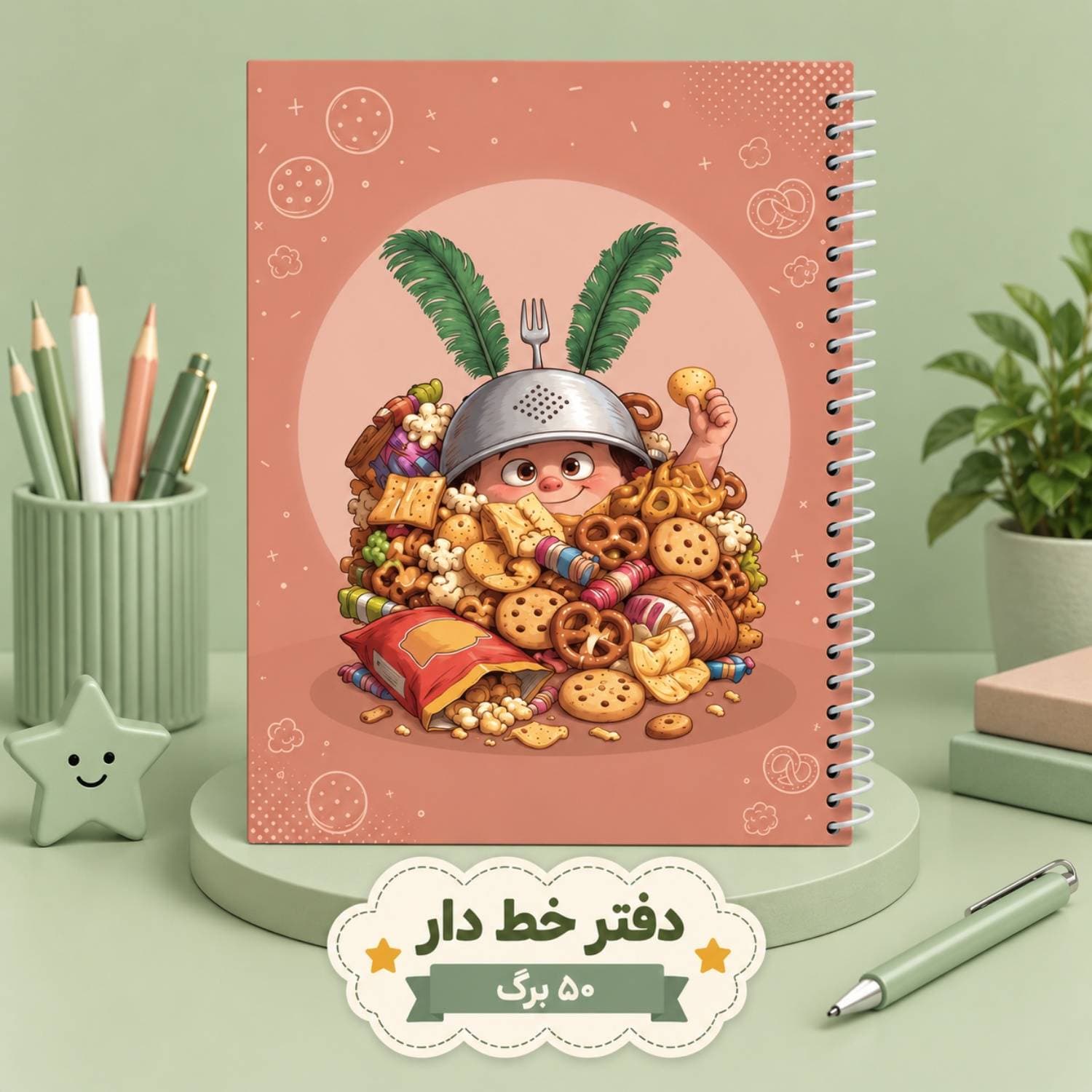 دفتر مشق 50 برگ سیمی سفینه نجات مدل پسرانه کد 305 بسته 4 عددی — تصویر ۵