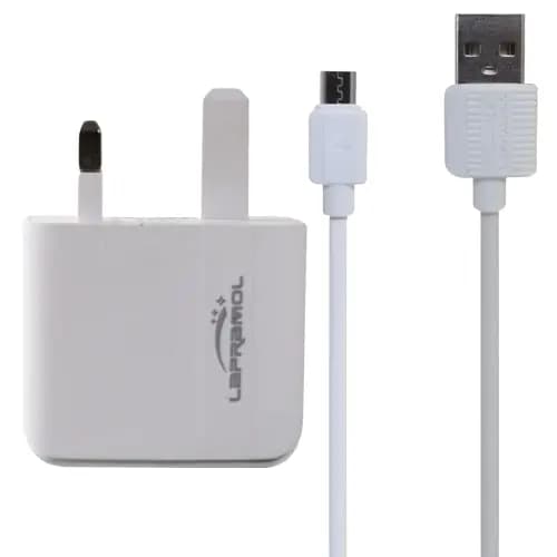 شارژر دیواری LAPRAMOL مدل LP-C27 به همراه کابل تبدیل لایتنینگ