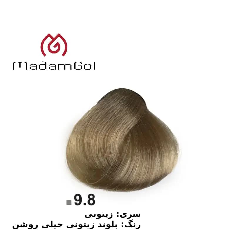 رنگ مو دوماسی سری زیتونی شماره ۹/۸ بلوند زیتونی خیلی روشن حجم ۱۲۰ml — تصویر ۳
