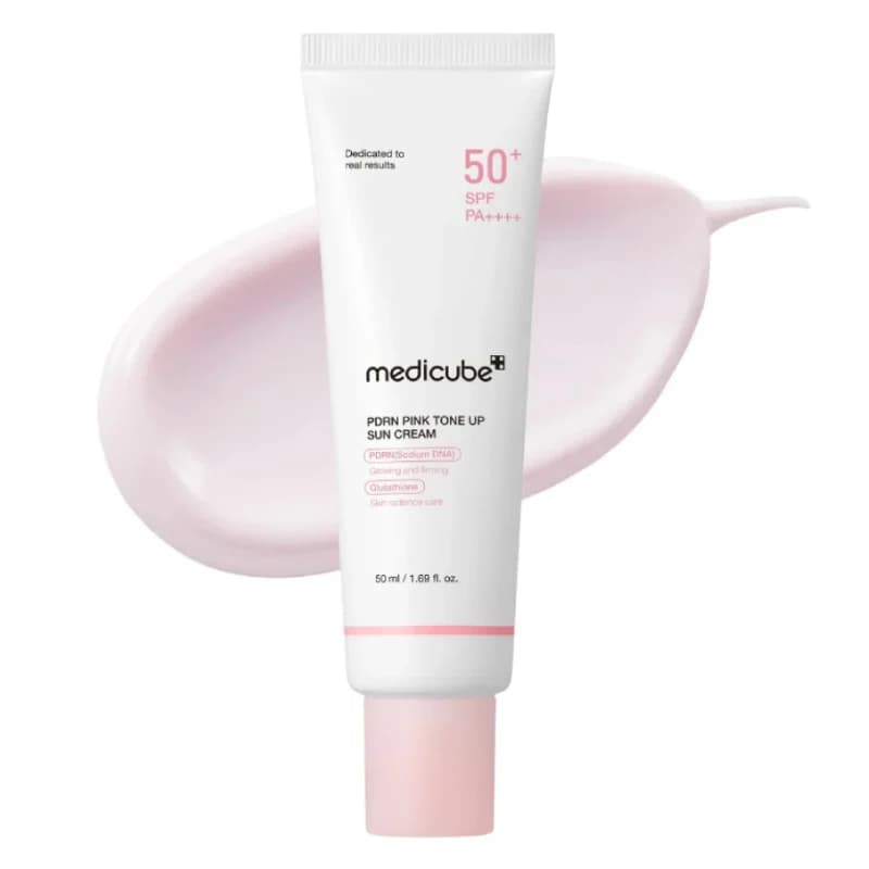 کرم ضد آفتاب رنگی مدی کیوب Medicube مدل PDRN Pink Tone Up SPF50+ حجم 50 میلی لیتر — تصویر ۶