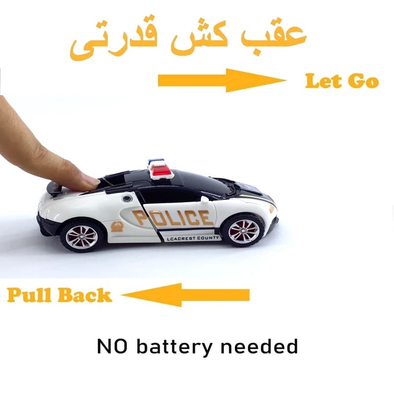 ماشین تبدیل شونده بوگاتی پلیس | ماشین عقبکش تبدیل به ربات — تصویر ۵