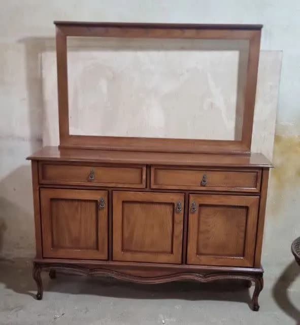 میز کنسول و قاب آینه مدل فرانسوی | کنسول چوبی کلاسیک با روکش بلوط طبیعی — تصویر ۲