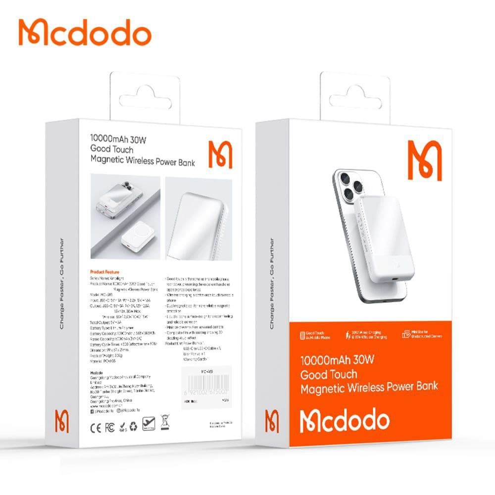 پاوربانک 10000 وایرلس مک دودو 30 وات مدل MC-5930 | پاوربانک مغناطیسی و شارژ سریع — تصویر ۲