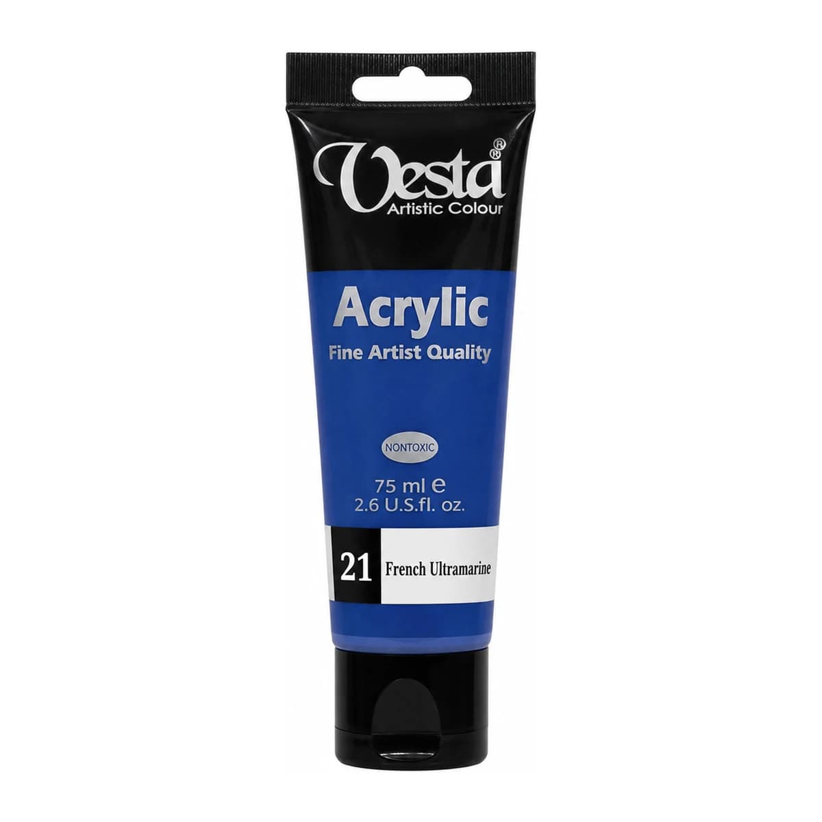 رنگ اکریلیک وستا مدل French Ultramarine کد 21 حجم ۷۵ میلیلیتر