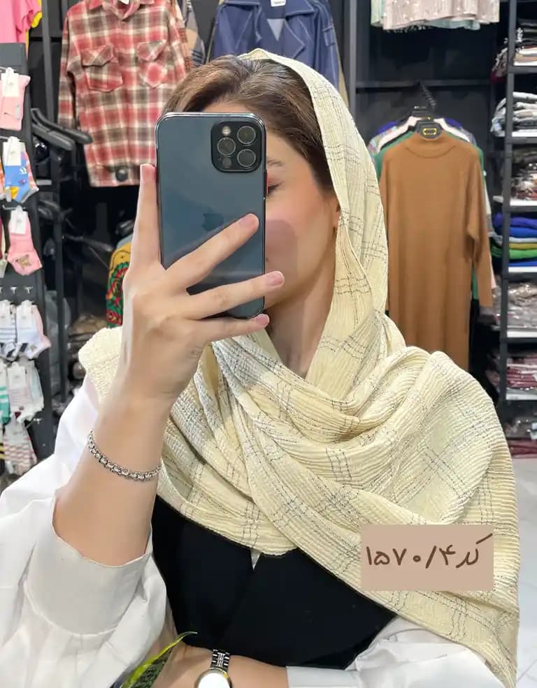 شال پلیسه چهارخونه کد 1570 — تصویر ۲