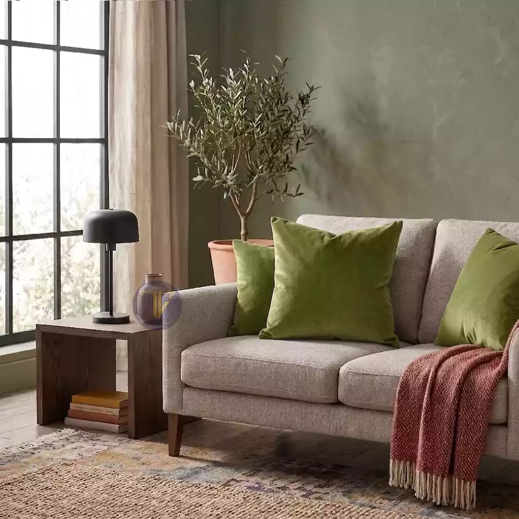 کوسن مخمل50-50 سبز خاکی
