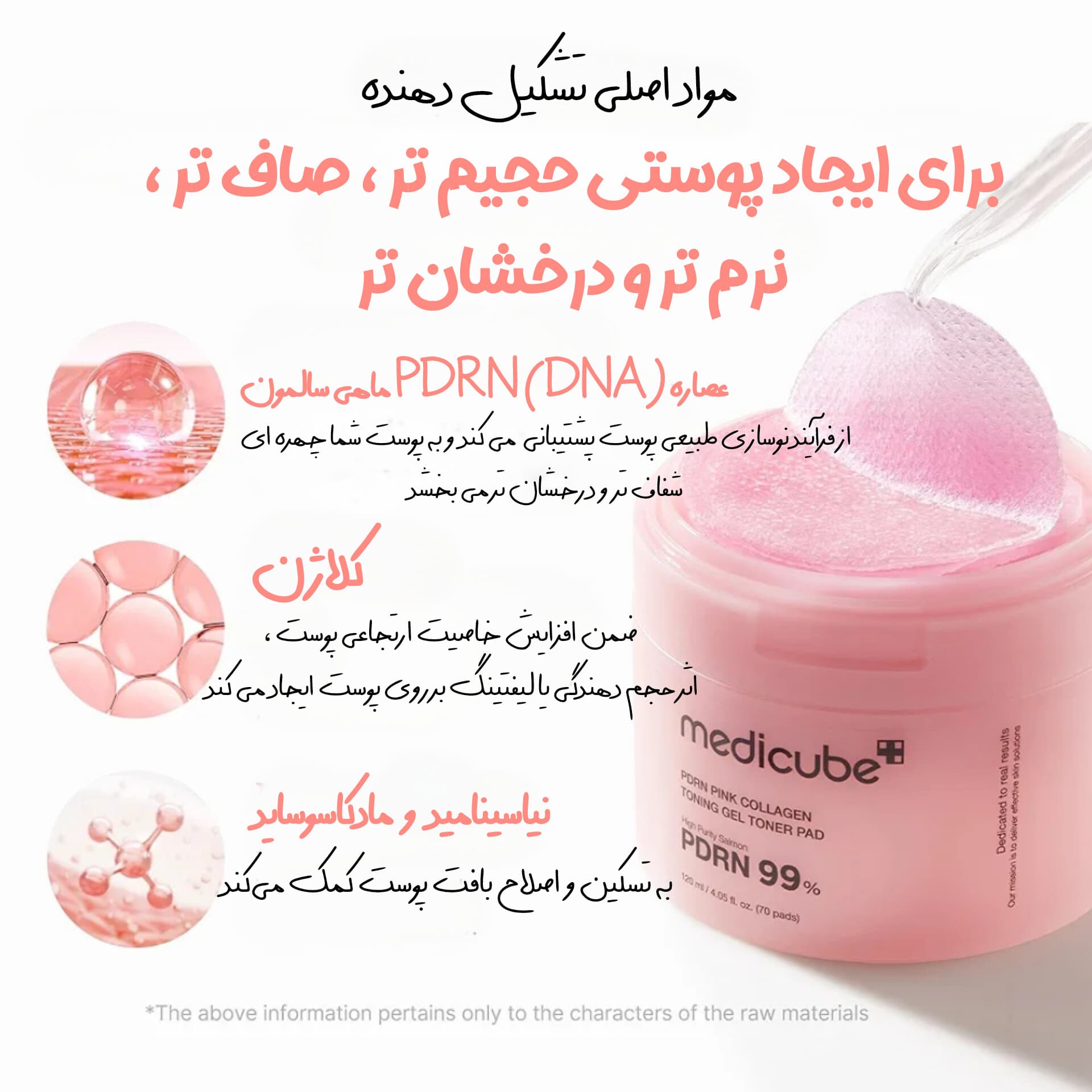 پد تونر ژلی PDRN و کلاژن مدی کیوب — تصویر ۳