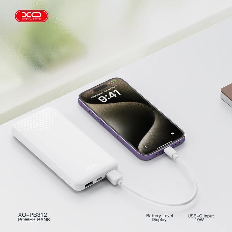 پاوربانک 10 هزار 10 وات ایکس او مدل PB312 – سفید/مشکی — تصویر ۲