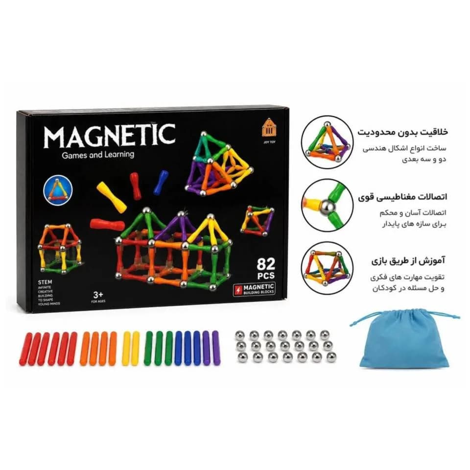 ساختنی مگنت مغناطیسی JOY TOY مدل 82 قطعه کد 2232 — تصویر ۴
