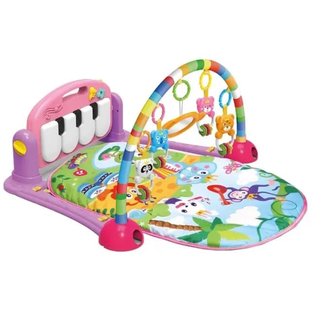 تشک و پلی جیم پیانو دار هانگر مدل Baby Play Gym Piano Mat Pink آیتم HE0604 — تصویر ۷