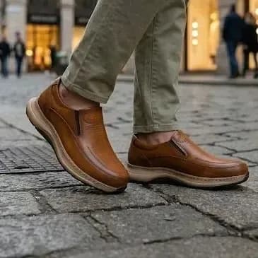 کفش چرم مردانه روزمره مدل رونیکس عسلی سایز 45 — تصویر ۹