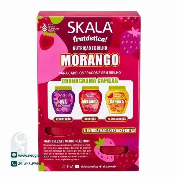 پک شامپو و نرم کننده اسکالا مدل Morango توت فرنگی — تصویر ۴