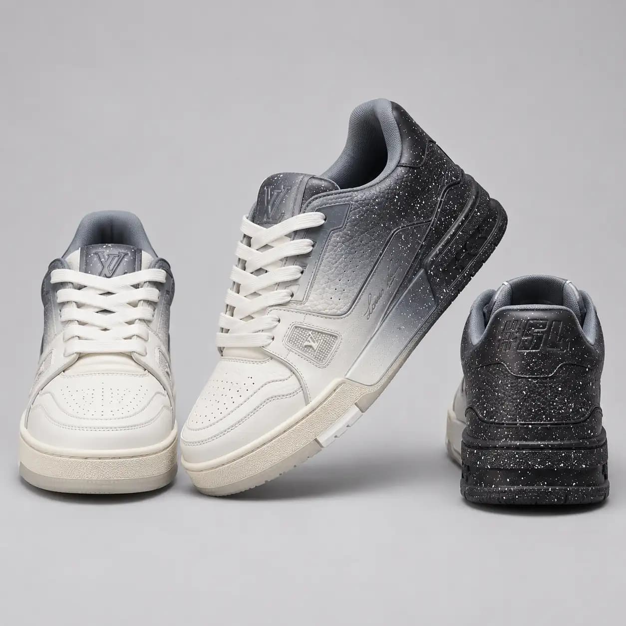 کتونی مردانه LV مشکی سفید رنگ پاش مستر کوالیتی LV ARCH LIGHT SNEAKER